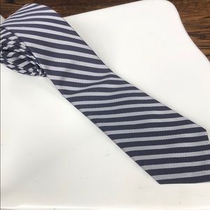 Navy and silver tie